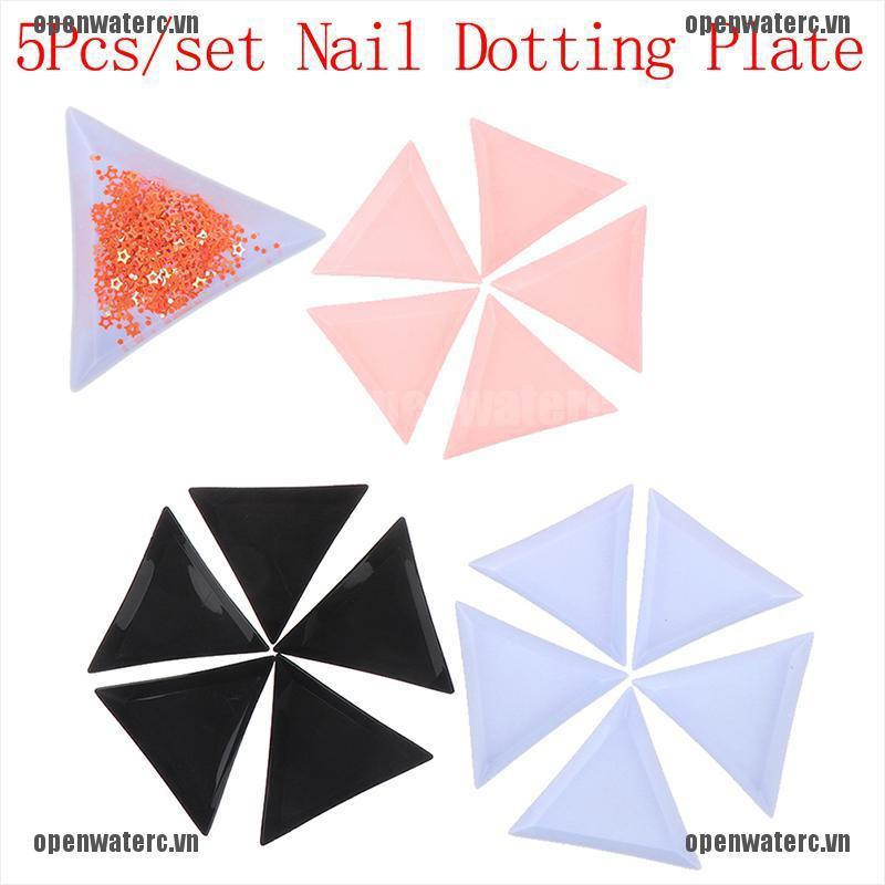 Bộ 5 Giá Đỡ Tam Giác Đính Đá Trang Trí Móng Tay DIY
