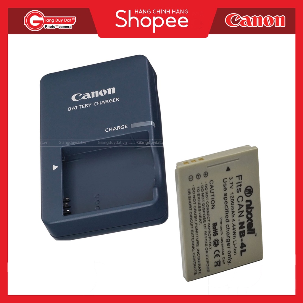 Bộ Pin Canon NB-4L + Sạc Canon CB-2LV - Chính Hãng