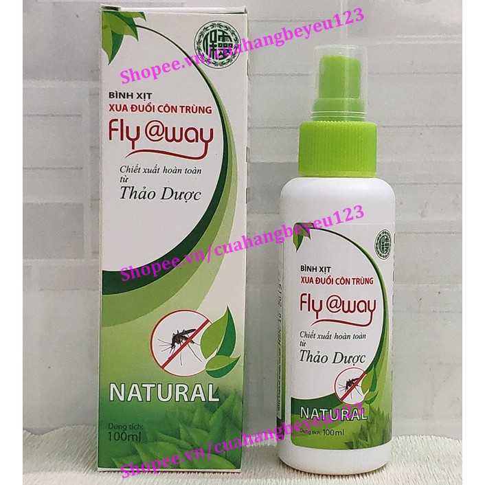 100ml - Bình xịt muỗi thảo dược Fly@way - Bảo Nhiên (Việt Nam)