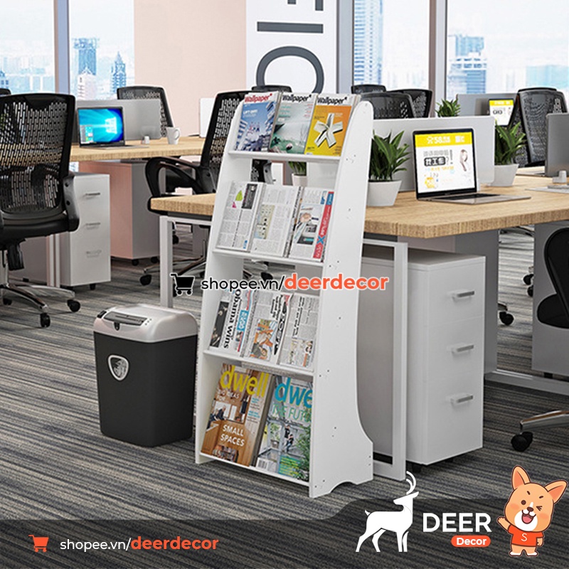 Giá Kệ Để Sách Báo Hiện Đại Cao Cấp - Kệ Trưng Bày Nhiều Ngăn Tầng - DEER DECOR