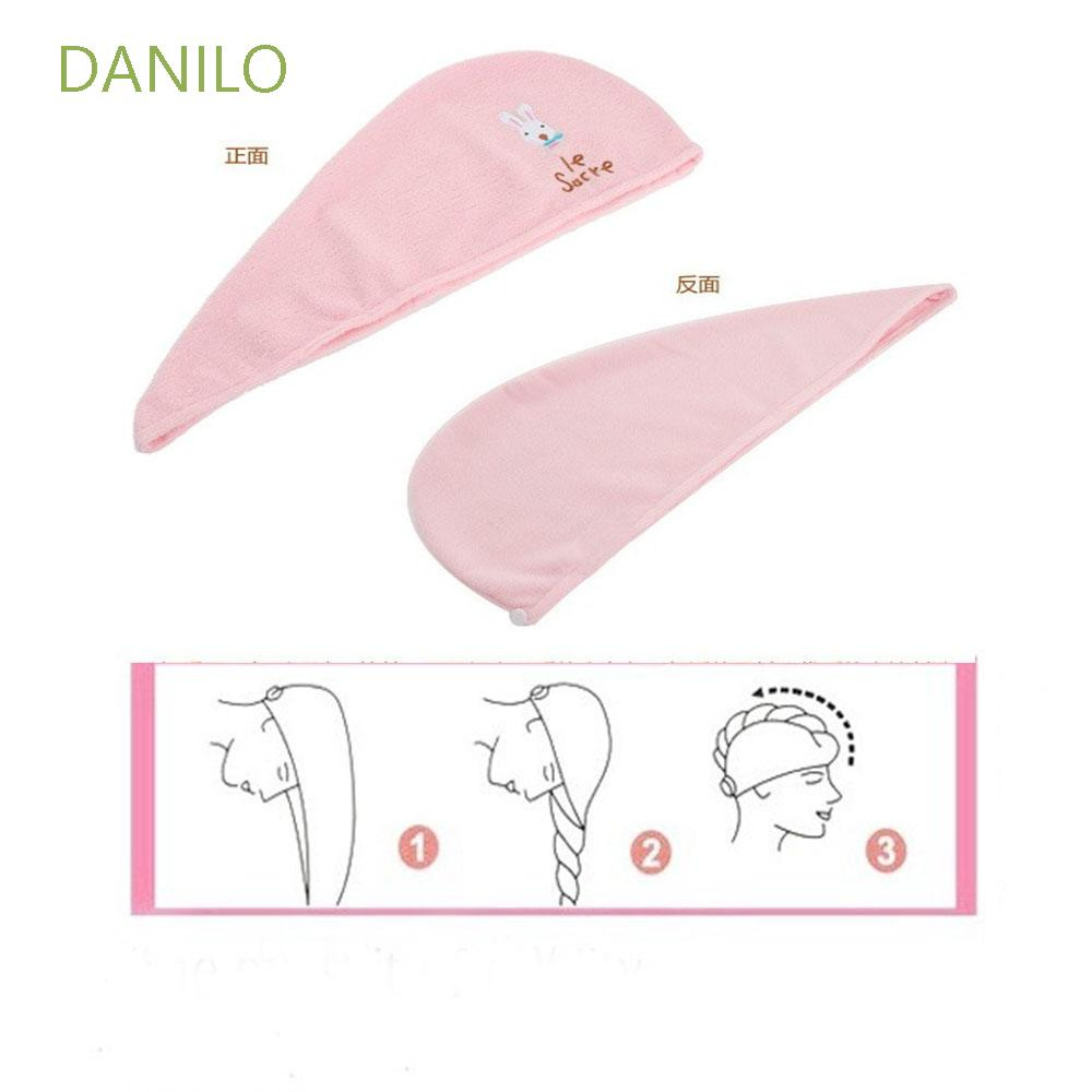 DANILO Practical Microfiber Bath Towel Lovely Quick Drying Cap Towel Hair Dry Hat Bathing Shower Cap Top Sell Art Design Fashion New Style Lady's Bath Tool/Multicolor