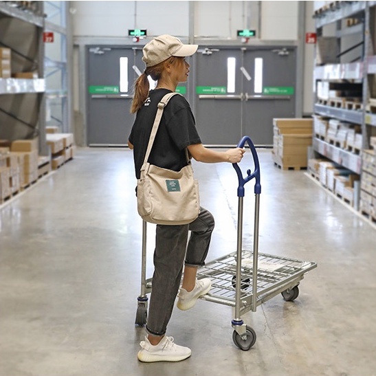 Túi tote đeo chéo UNISEX nam nữ vải dệt canvas có lớp lót phong cách ulzzang nhiều màu sắc - Hazis Store