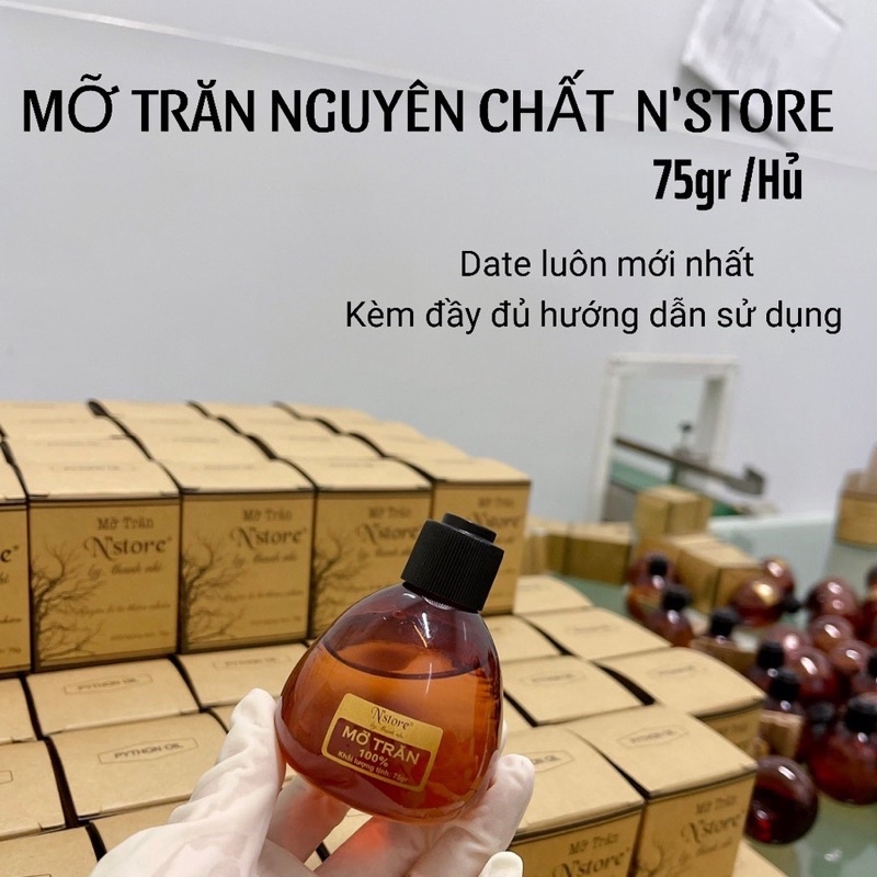 Mỡ trăn nguyên chất N'store 75g hỗ trợ triệt lông, mờ rạn da, dịu vết bỏng, mờ thâm nám dành cho cả mẹ bầu