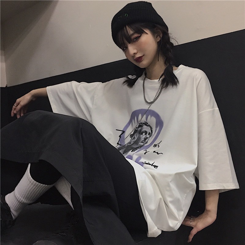 Áo thun nam nữ unisex tay lỡ form rộng 3138 , Áo thun form rộng Oversize trơn cao cấp HM1986 | BigBuy360 - bigbuy360.vn