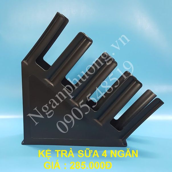Kệ Mica cao cấp, kệ đựng ly, kệ đựng cốc trà sữa 4 ngăn