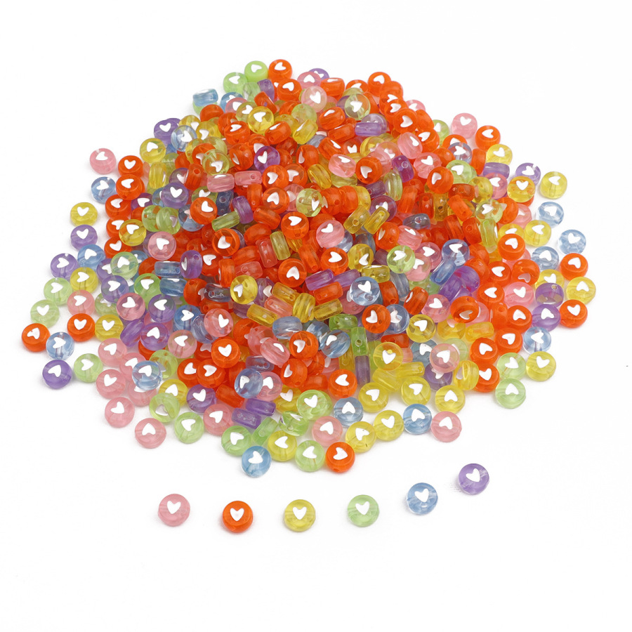Set 100 Hạt Cườm Nhựa Acrylic 7x4mm Nhiều Màu Sắc Dùng Làm Đồ Chơi Cho Bé