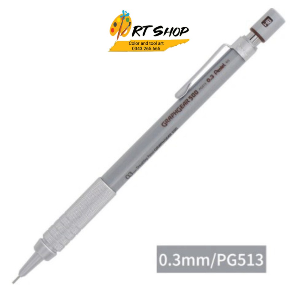 Bút chì bấm kim kỹ thuật Pentel 0.3 mm PG513 - Art Shop