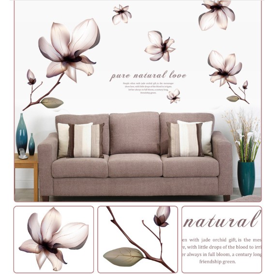 decal trang trí những đóa hoa trắng ( Kèm Video thật )