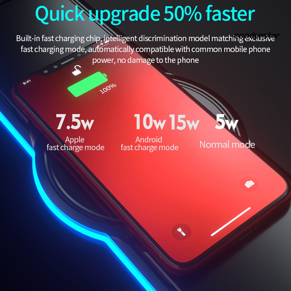 Tấm lót chuột không dây tích hợp sạc nhanh đa năng DN-PJ K9186 15W RGB