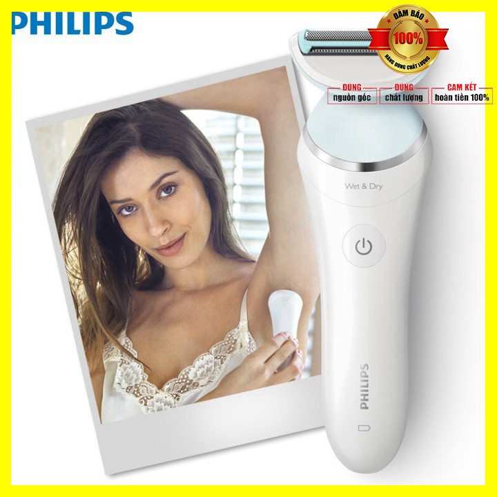 [ Bảo Hành 12 tháng] Máy làm sạch lông khô và ướt dùng cho nữ thương hiệu cao cấp Philips BRL130/00 SD khô và ướt