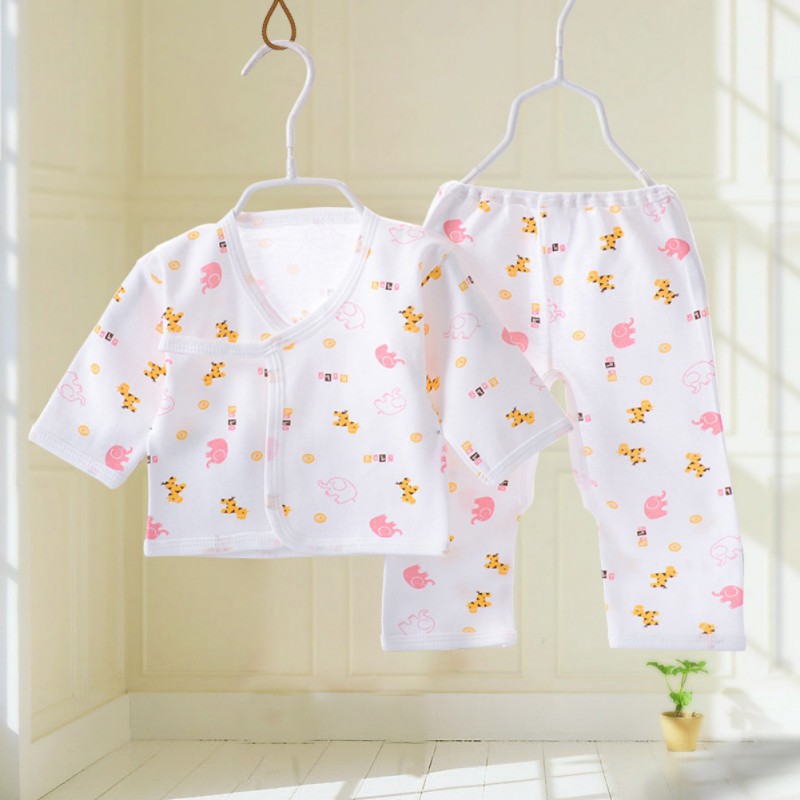 Set áo cotton cổ chữ V kèm quần dài đáng yêu cho trẻ sơ sinh