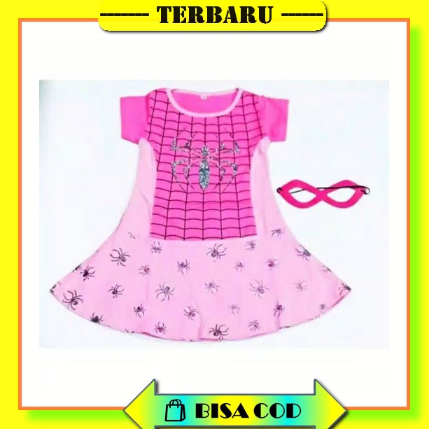 Đầm Hóa Trang Công Chúa Bạch Tuyết / Người Nhện Màu Hồng Xinh Xắn Cho Bé Gái 1-2 Tuổi
