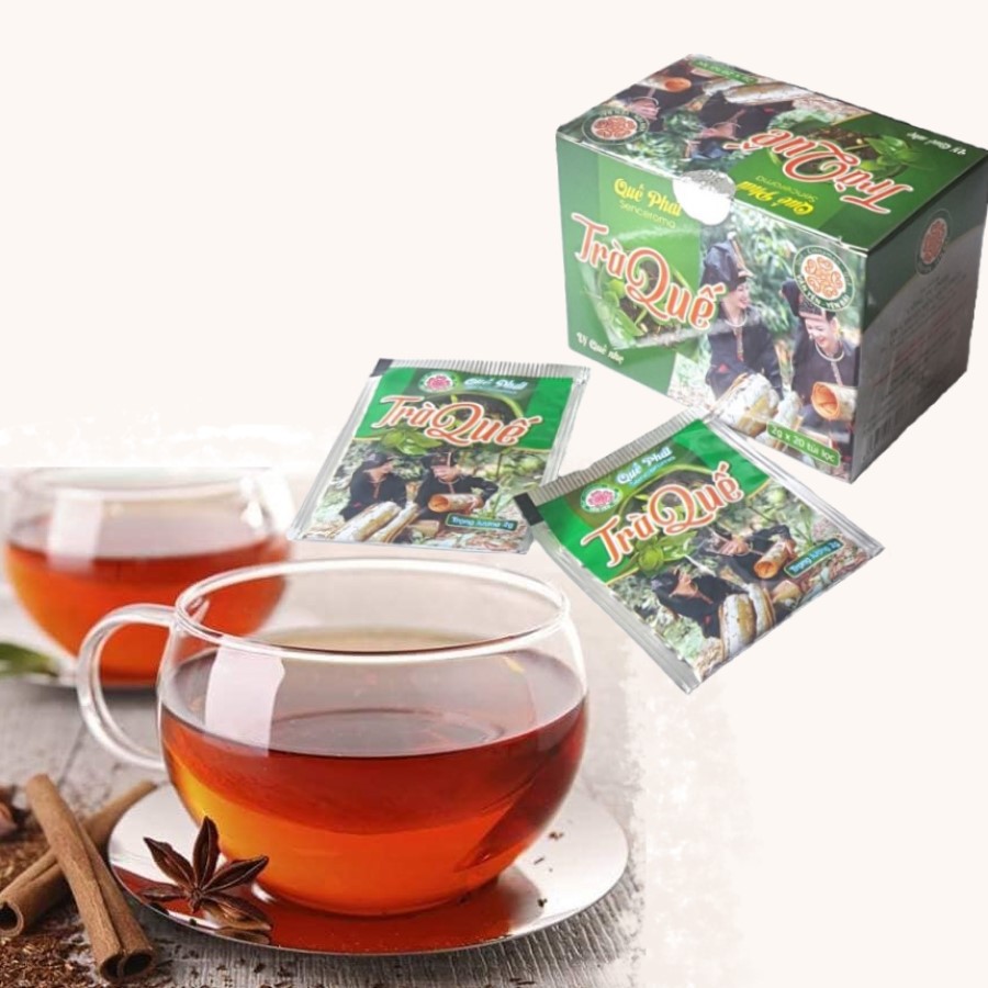 (Bán sỉ) Hộp Trà quế Quế Phát 40g (20 túi lọc 2g) (Vị NHẸ thơm) - Đặc sản vùng Quế Văn Yên Yên Bái - NPP HS Shop