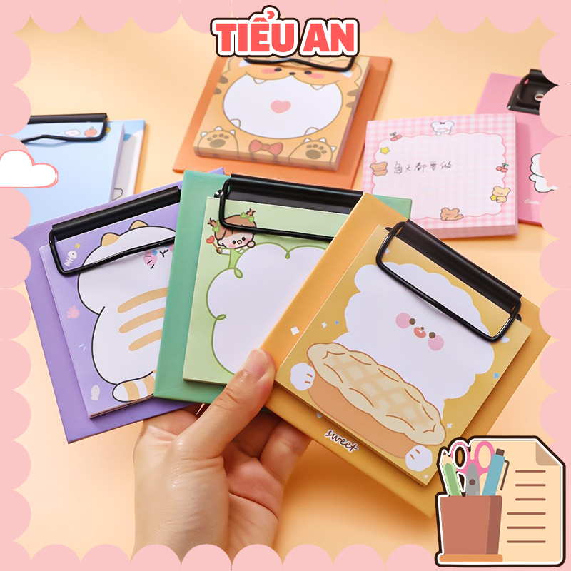 Giấy Note kèm bìa mini hình cảnh 30 Tờ (8x8 cm) - Giấy ghi chú nhanh