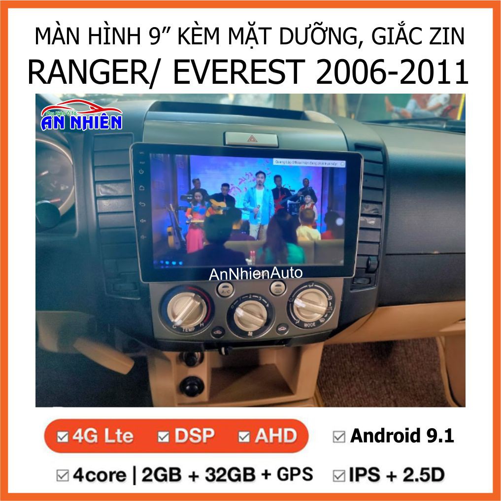 Màn Hình 9 inch Cho Xe FORD RANGER,EVEREST 2006-2014 - Đầu DVD Android Tiếng Việt Kèm Mặt Dưỡng RANGER,EVEREST