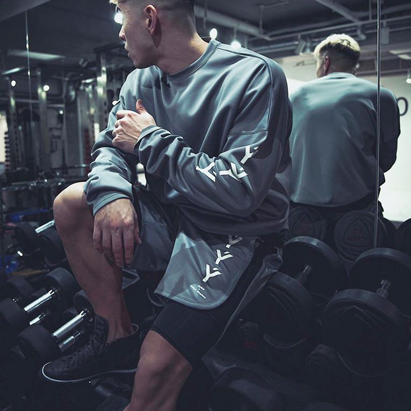 2 in1 Double-layer Fitness Running Sweat Shorts 2 in1 New Mens Stretch Quick-drying Breathable Shorts Sports Bottom Plus Size Short Pants Training Sports Wear