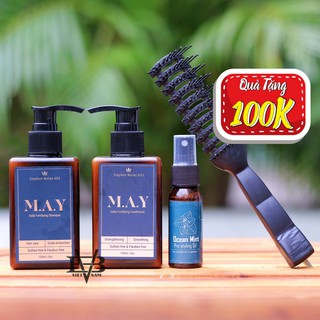 COMBO Dầu gội đầu nam Daily Shampoo M.A.Y + Dầu xả Daily Conditioner MAY – Loại 150ml | Tặng lược + Pre Styling 30ml