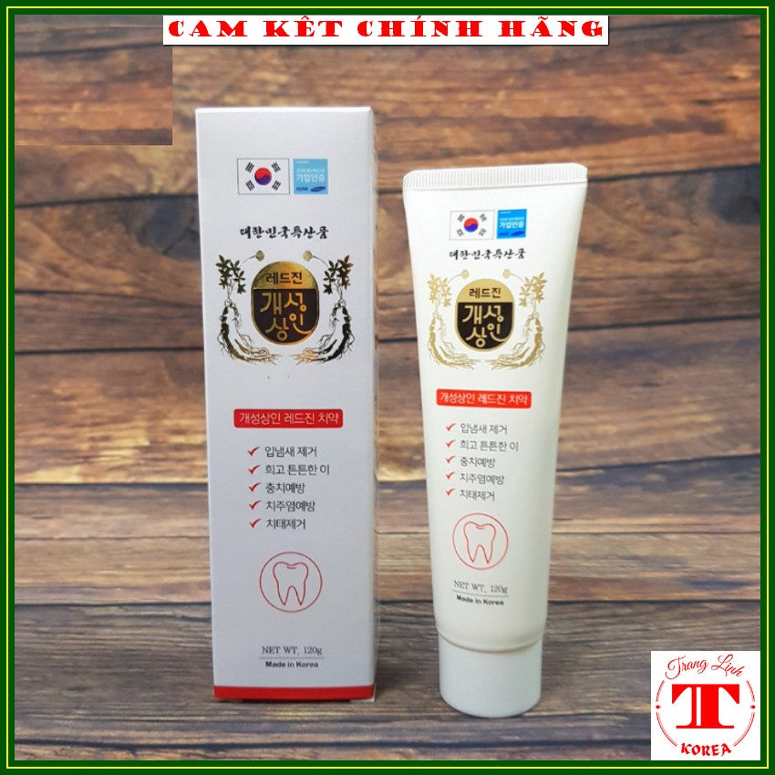 Kem đánh răng hồng sâm, tuýp 150gr - Kem đánh răng hàn quốc - Giúp răng chắc khỏe, trắng sáng, tranglinh