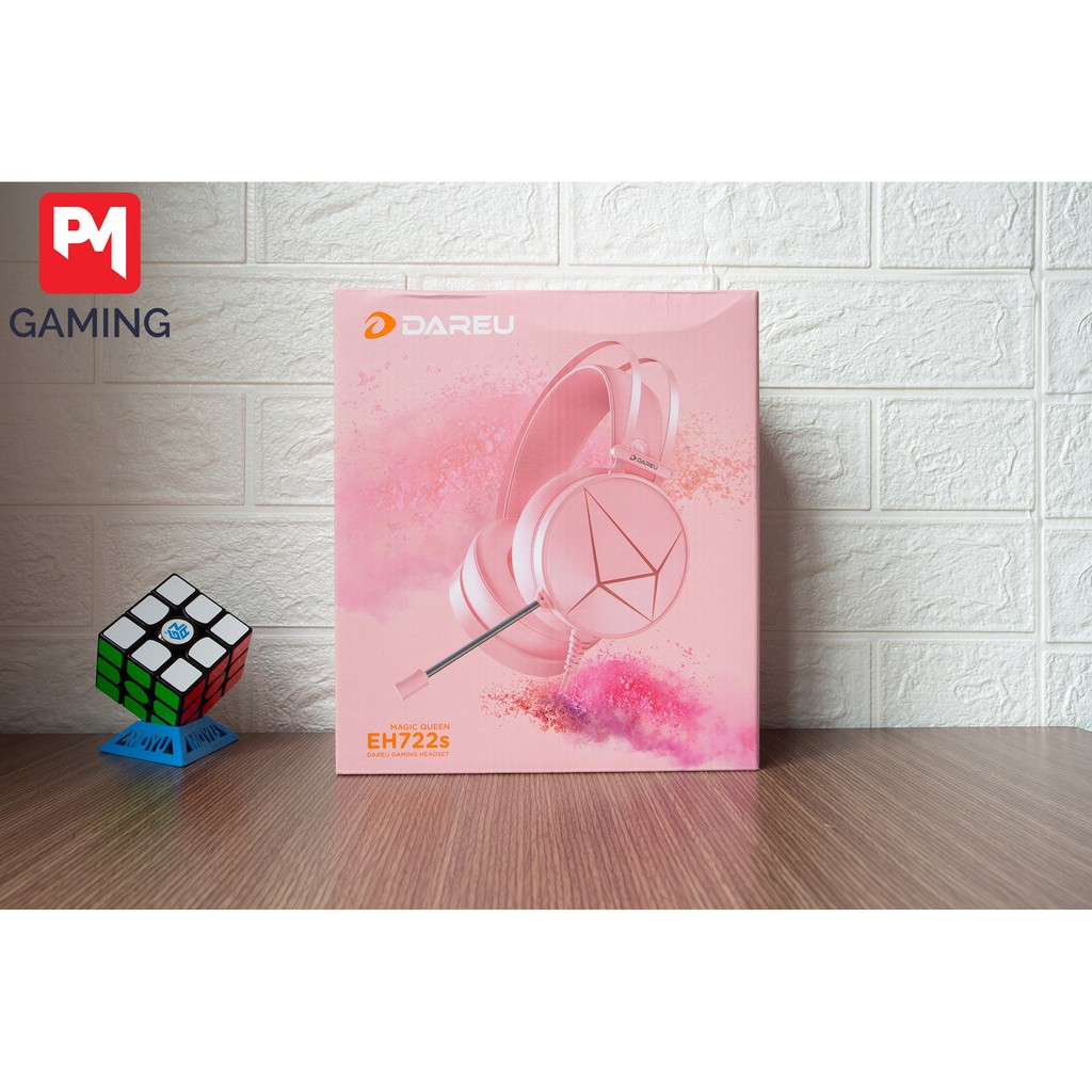 [Mã 267ELSALE hoàn 7% đơn 300K] Tai Nghe Chụp Tai Dareu EH722s Pink Bảo Hành 12 Tháng