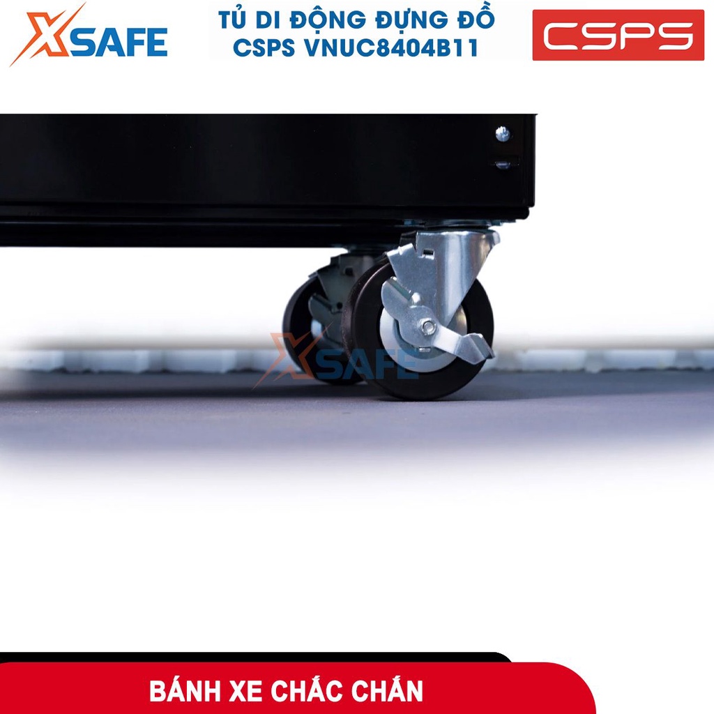 Tủ đồ nghề di động CSPS VNUC8404BB2 4 hộc kéo, tổng tải trọng 320kg, 2 bánh xe di động 2 bánh cố định, dễ dàng lắp ráp