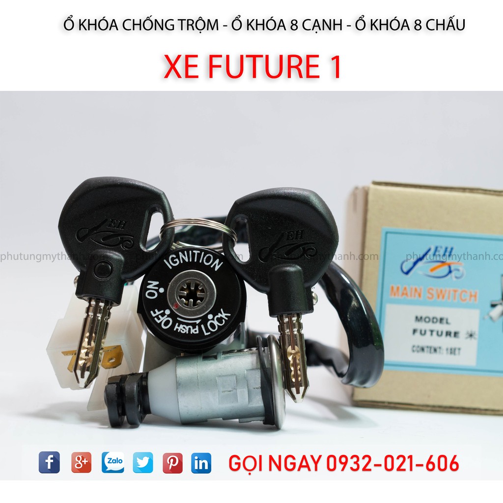 Ổ khóa 8 cạnh xe Future 1 chống trộm hiệu quả