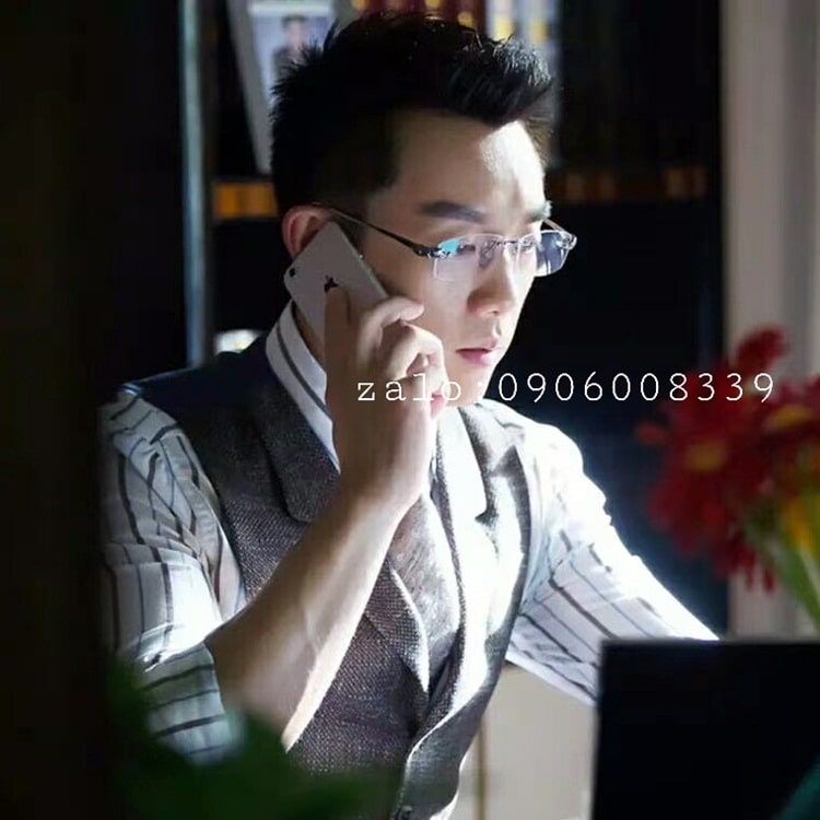 Kính khoan không viền, Titanium, Mắt kính cận nam, Hàng cao cấp, Kèm Full Box, Bảo Hành 12 tháng - donghokinhmat168