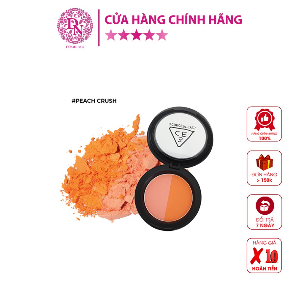 Má hồng 3CE 2 ngăn Duo Color Face Blush 5g