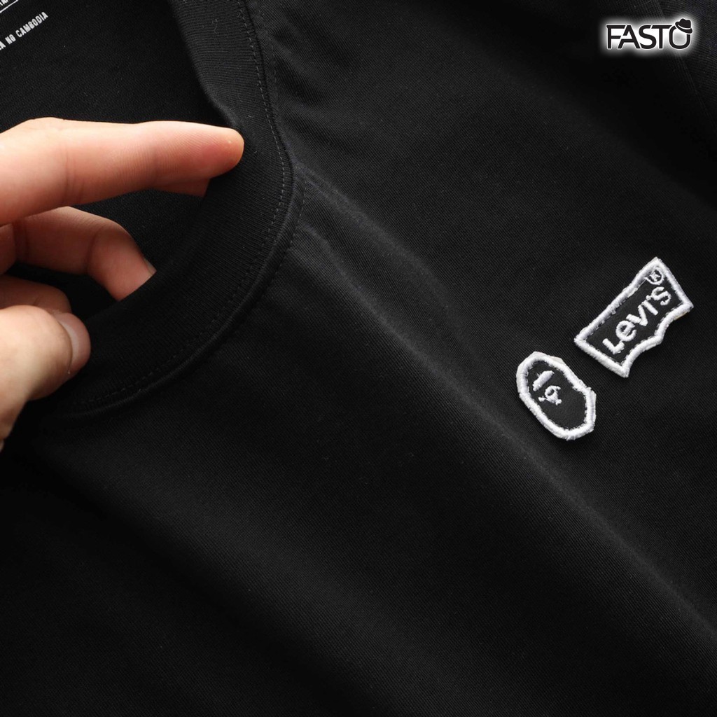 Áo thun nam thêu logo nổi chất 100% cotton cao cấp - Thời trang nam FASTO