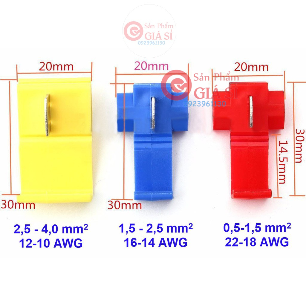 Bộ 20 Cút nối dây điện kẹp phân nhánh 24A (to) ❤️freeship❤️