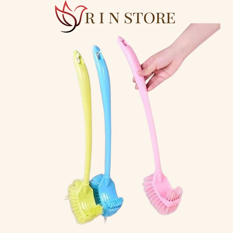 Chổi Cọ Nhà Vệ Sinh Cọ Bồn Cầu Thiết Kế Gọn Nhẹ Chà Sạch Mọi Vết Bẩn 2 Đầu Hình Chữ Nhật RIN
