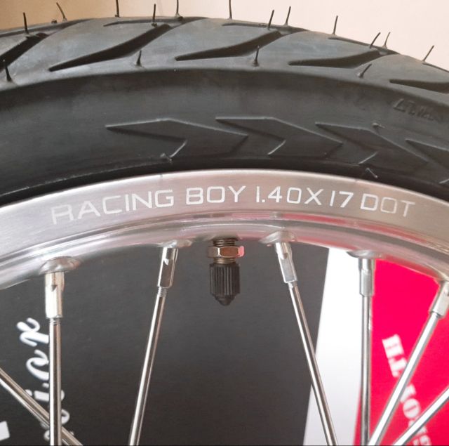 Bánh căm RAIDER SATRIA niềng nhôm RACING BOY thái full vỏ ruột CRV như hình gắn như zin đã rút căm sẵn