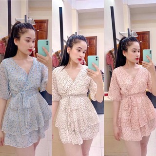 (🌸Ảnh thật) Jumpsuit hoa nhí tay lỡ phối tầng siêu đẹp