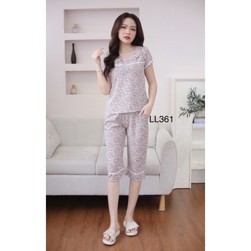 Đồ bộ mặc nhà quần lửng cực xinh, chất lụa thái ko nhăn, ko nhàu mềm mịn mặc nhà rất thoải mái | BigBuy360 - bigbuy360.vn