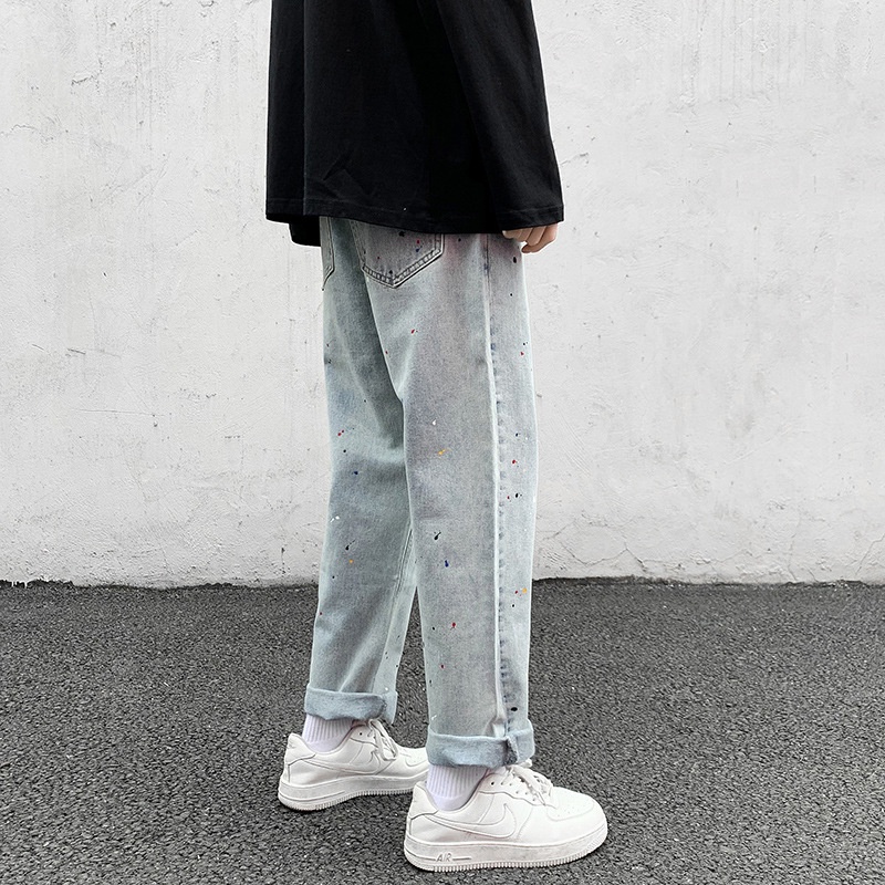 S1 Quần jean Baggy nam, nữ ống suông, rộng- quan bò trơn phom rông | BigBuy360 - bigbuy360.vn