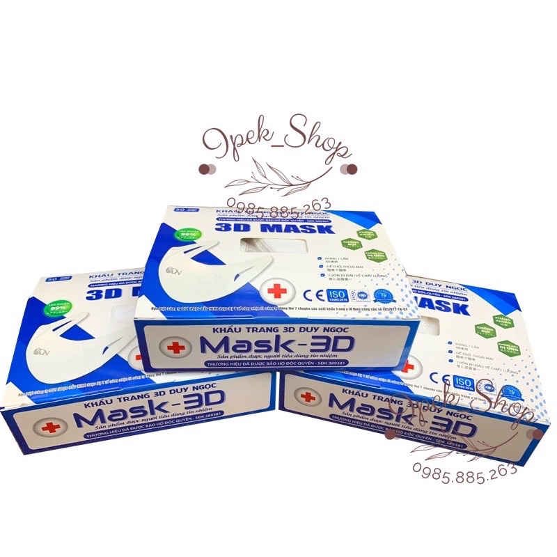 Khẩu trang y tế DUY NGỌC 3D Mask cho người lớn hộp 50 chiếc - Ipek_Shop