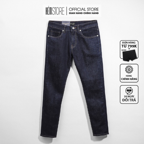 |Hẻm Store| Quần jean nam, quần bò nam SATOSHI SAQJ35 màu xanh indigo dáng vừa, form slimfit, trẻ trung | BigBuy360 - bigbuy360.vn
