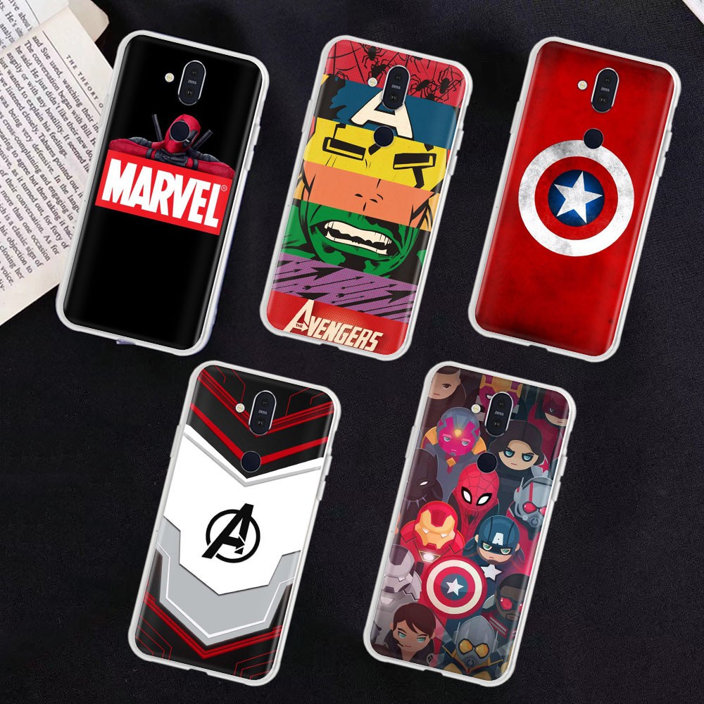 MARVEL Ốp Lưng Điện Thoại Trong Suốt Dành Cho Nokia 3.1 5.1 6.1 7 7.1 Plus 3x 5x 6x 7x