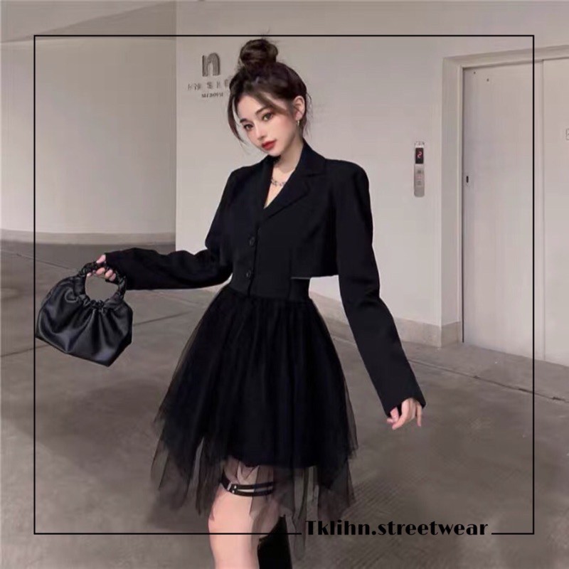 (SẴN) Váy vest dáng xoè ulzzang sang chảnh thiết kế hở lưng sexy cá tính 2021