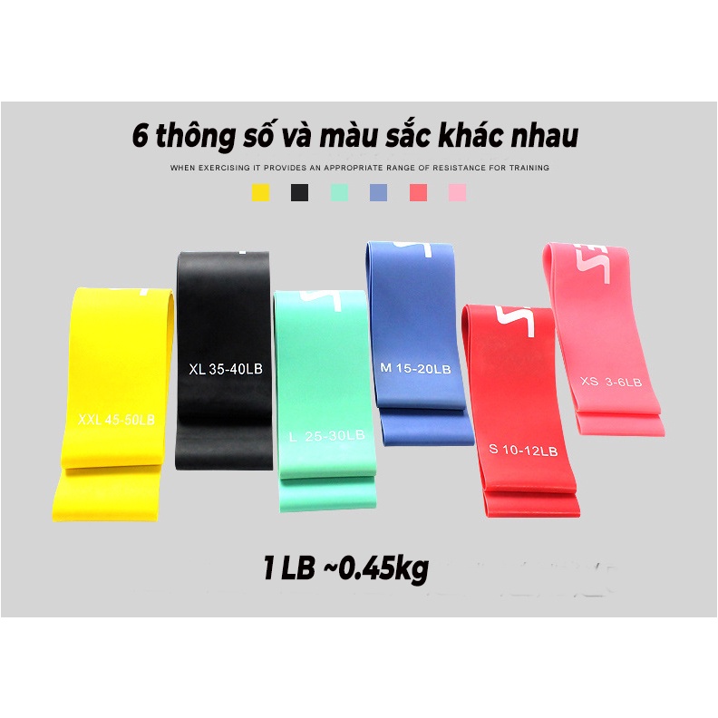 Dây Mini Band Cao Su Kháng Lực Aolikes  | Dây Miniband Tập Mông Đùi, Bộ 6 Dây Giá Cực Shock