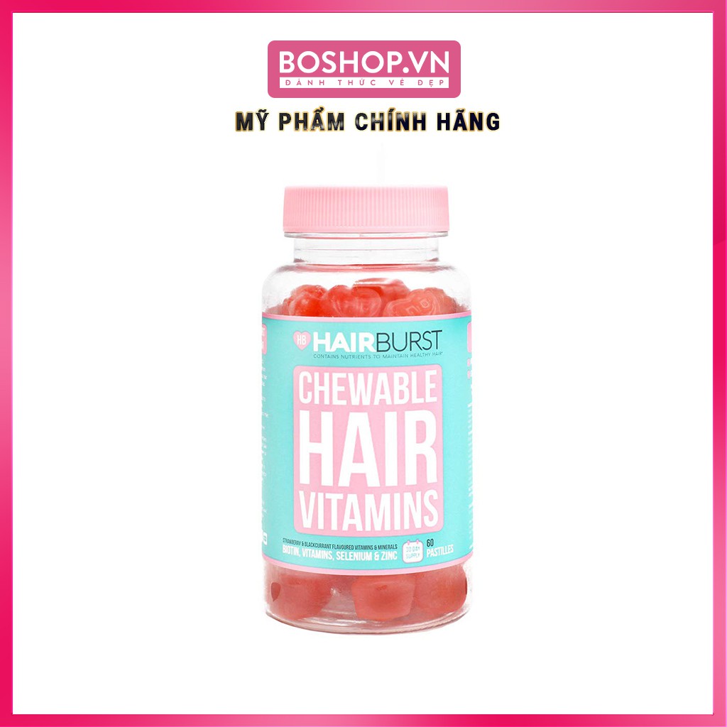 Kẹo Dẻo Kích Mọc Tóc HairBurst Chewable Hair Vitamins 60 Viên