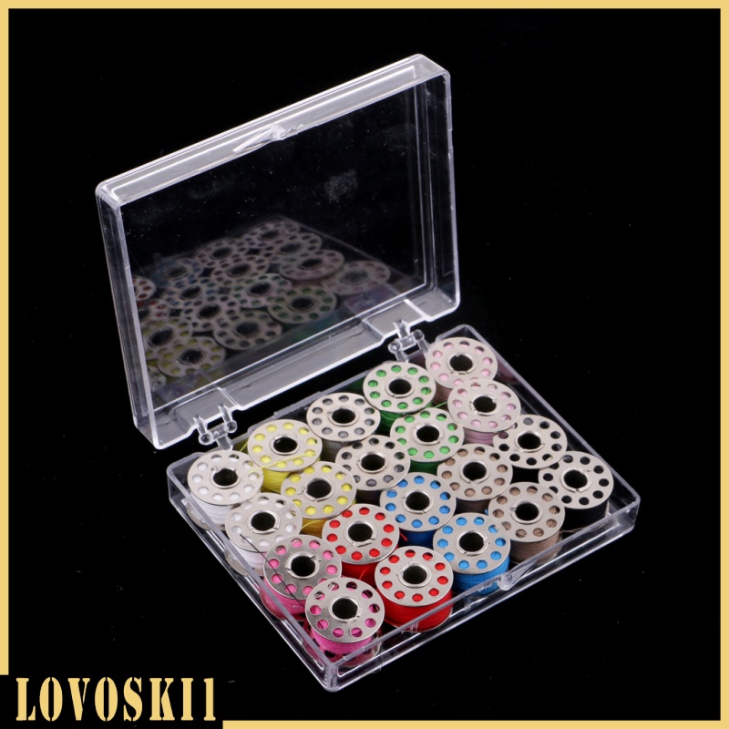 [LOVOSKI1]20pcs Colorful Sewing Threads and Stainless Steel Bobbins DIY Sewing Tools