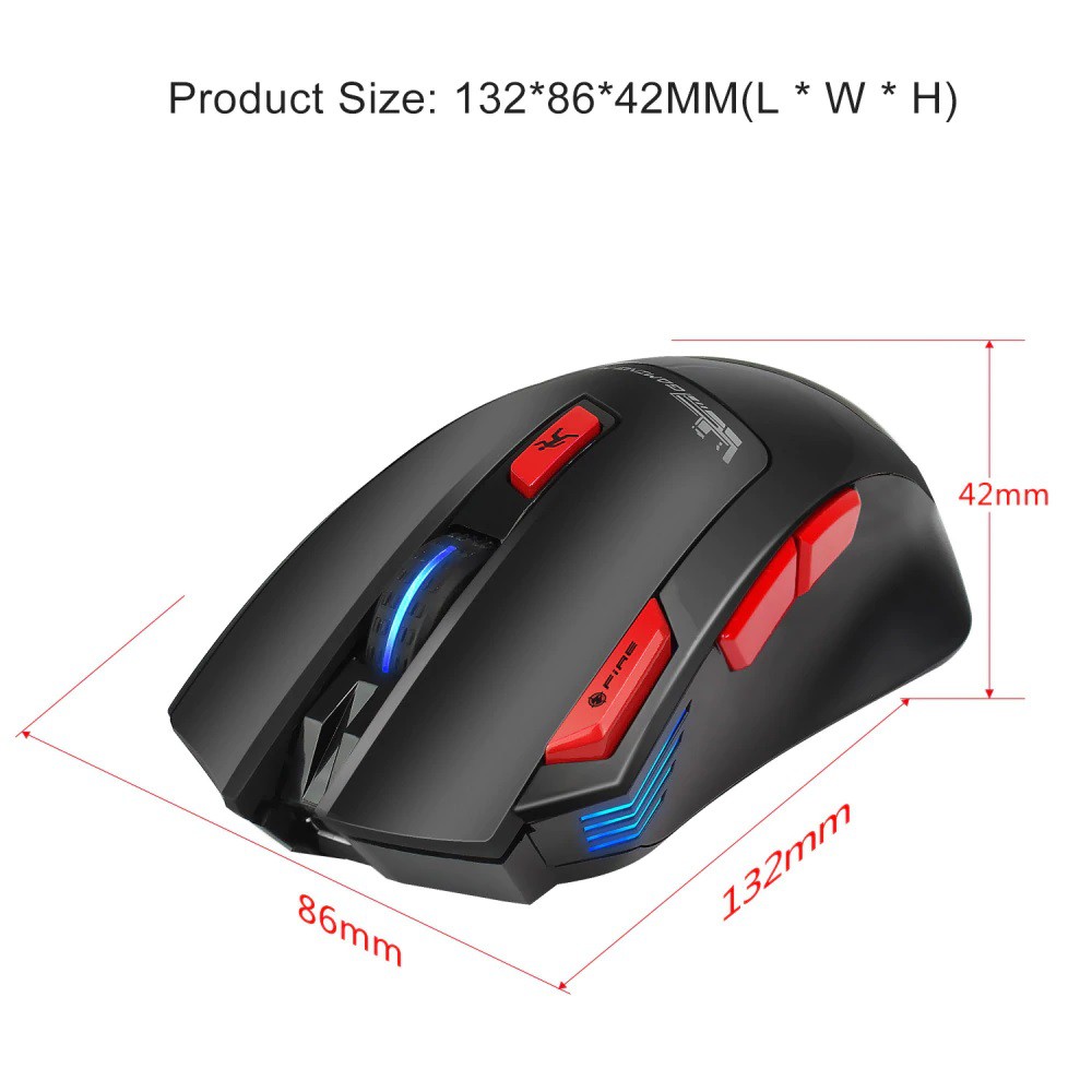 Chuột Gaming Chơi Game Không Dây 4800DPI Wireless 2.4GHz HXSJ T88