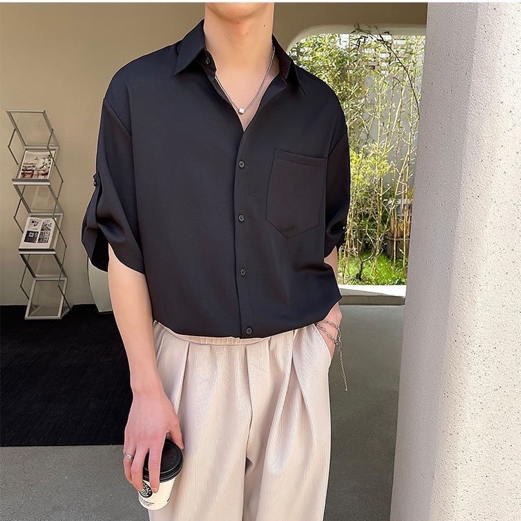 Áo Sơ Mi Ngắn Tay Dáng Rộng Thời Trang Mùa Hè Dành Cho Nam