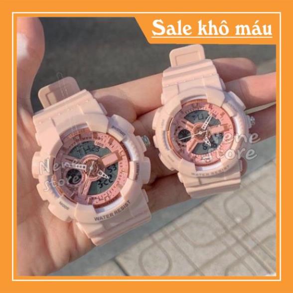 Đồng hồ nam, nữ PINK 3 kim unisex dây nhựa kiểu dáng dễ thương dành cho học sinh vietlinhwatch