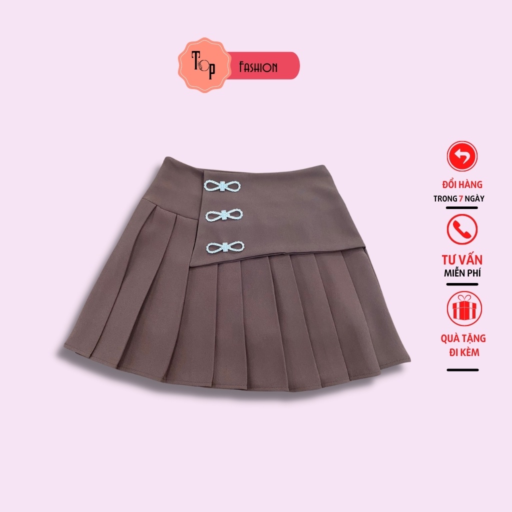 Chân váy xếp ly Top Fashion ,chân váy chữ A  cạp cao chất vải tuyết mưa mềm mịn có quần đùi trong T01 | BigBuy360 - bigbuy360.vn