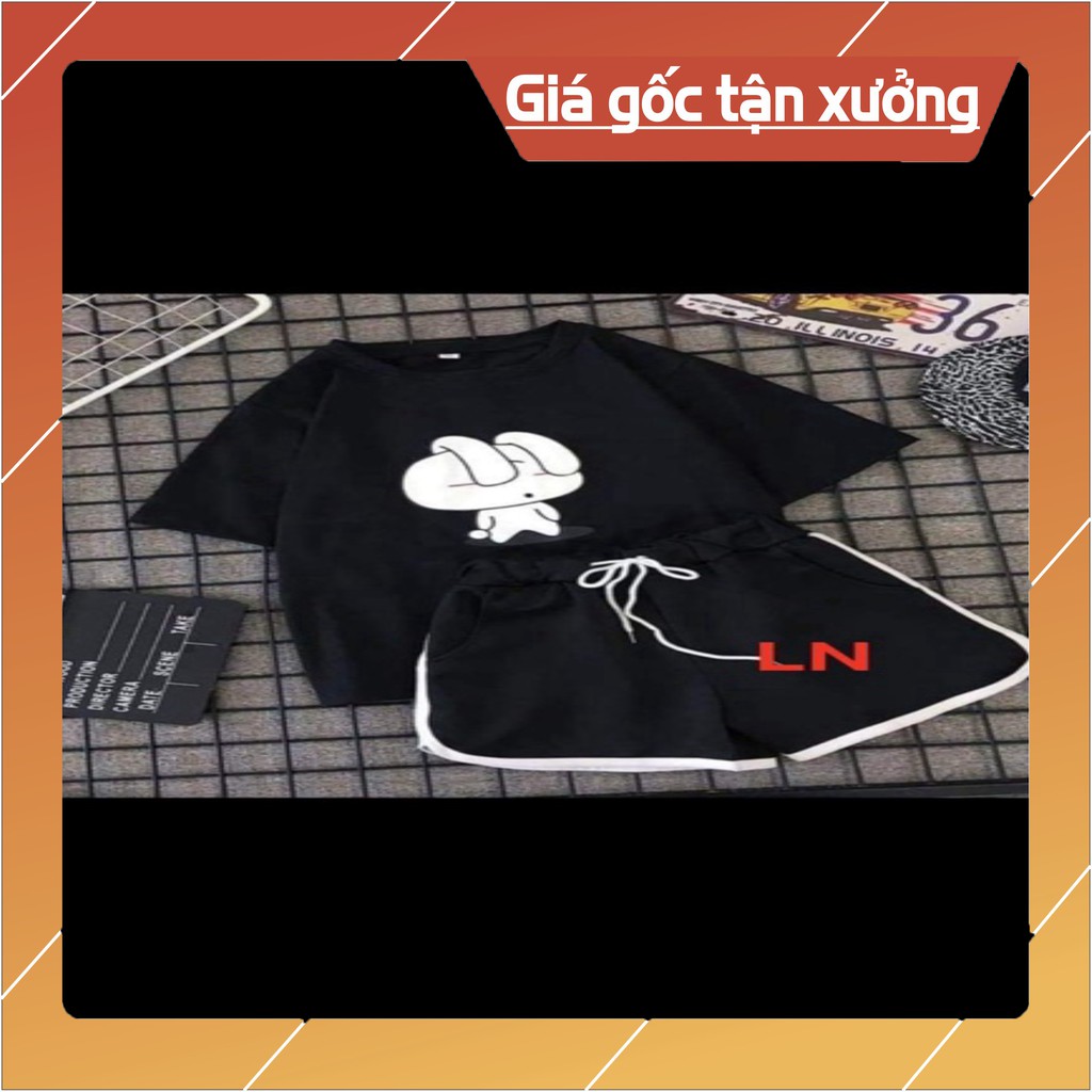Sét áo thỏ tai cụp + quần đùi viền LN12