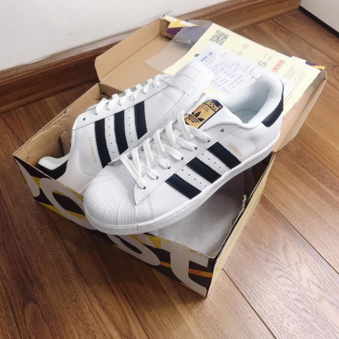 Giày thể thao adidas samba, mũi sò trắng + kem, giày nam nữ trắng superstar 3 sọc dễ phối đồ hot trend