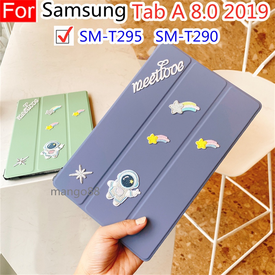 Bao da máy tính bảng nắp lật gấp làm ba cho Samsung Galaxy Tab A 8.0 2019 T290 T295