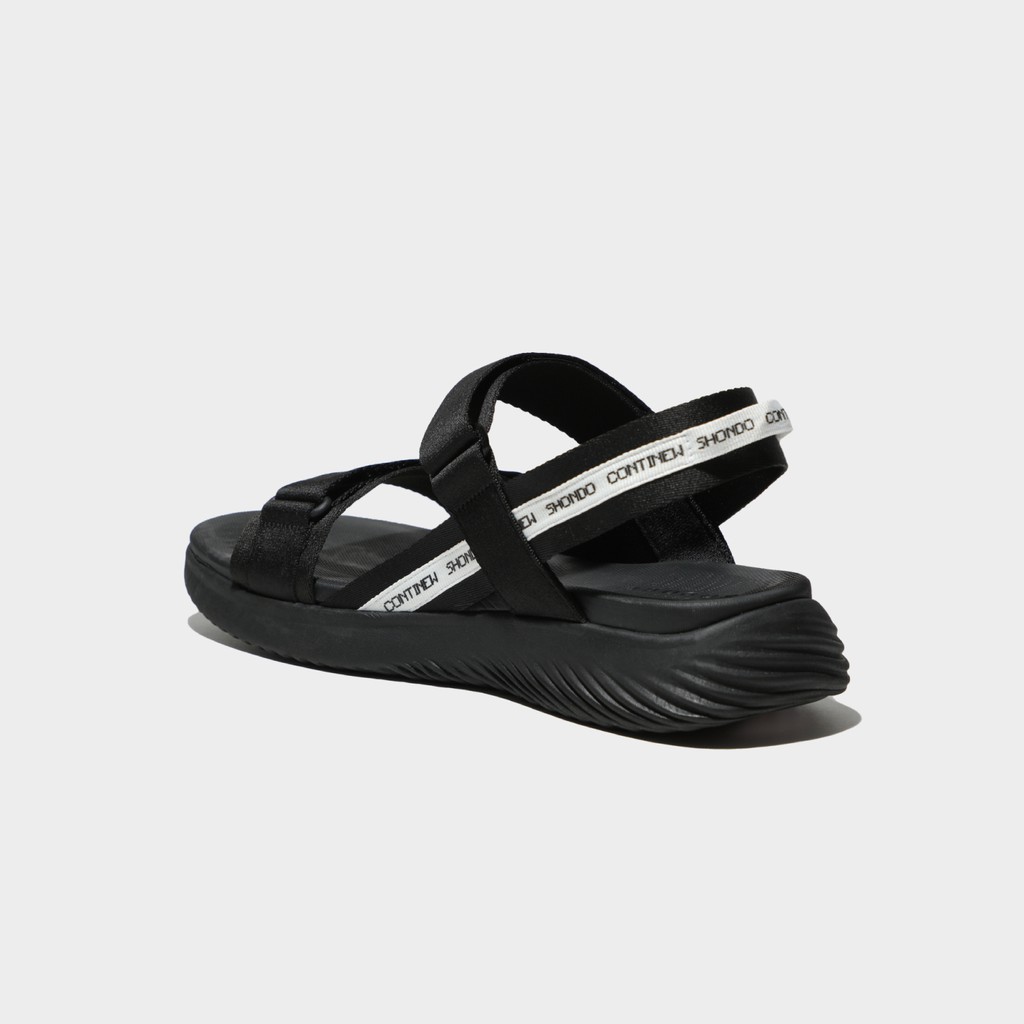 Giày Sandals Nam Nữ Shondo F7 Continew Full Đen F7N1016