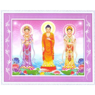 Tranh Đính Đá ABC 3D Tây Phương Tam Phật 63056 (KHÁCH TỰ ĐÍNH) KT:105X83CM